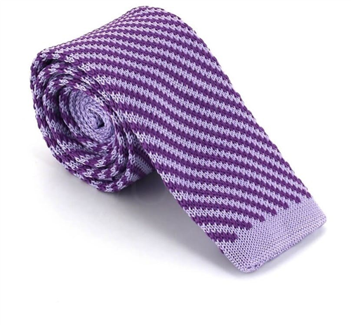 Corbata Punto Rayas Diag. Violeta y Lila