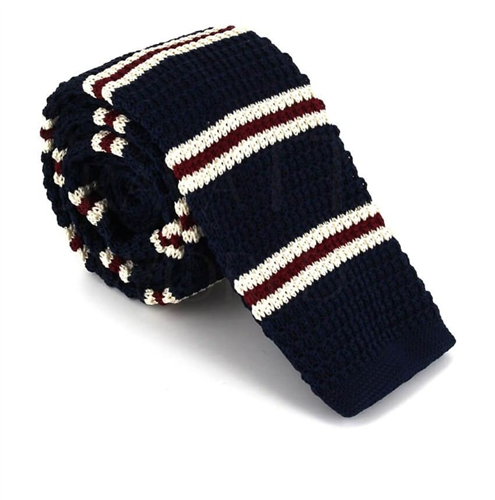 Corbata Punto Rayas Finas Azul Oscuro