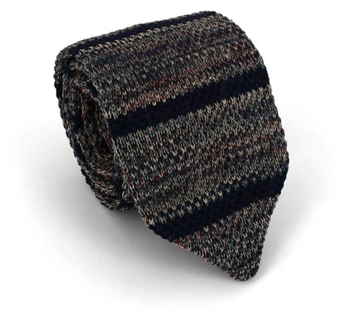 Corbata Punto Rayas Jaspeada Azul