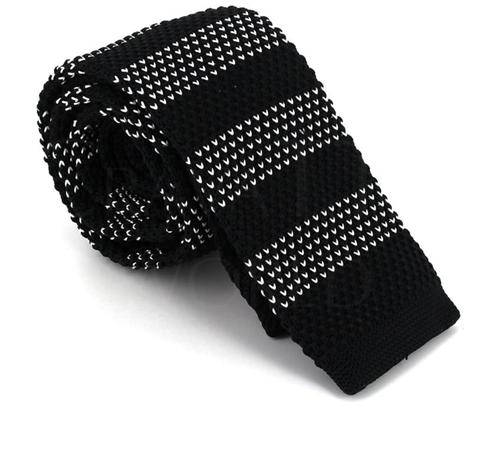 Corbata Punto Rayas Moteadas Negra