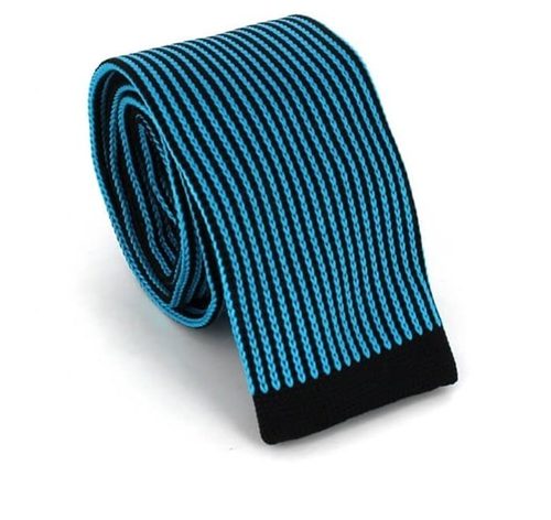 Corbata Punto Rayas Verticales Azul y Negra