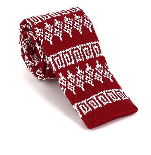 Corbata Punto Roja Estampado Invernal