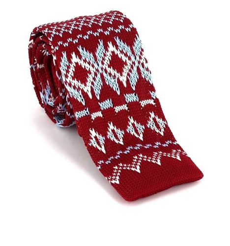 Corbata Punto Roja Estampado Invernal