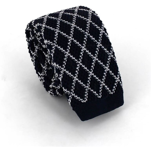 Corbata Punto Rombos Azul Oscuro