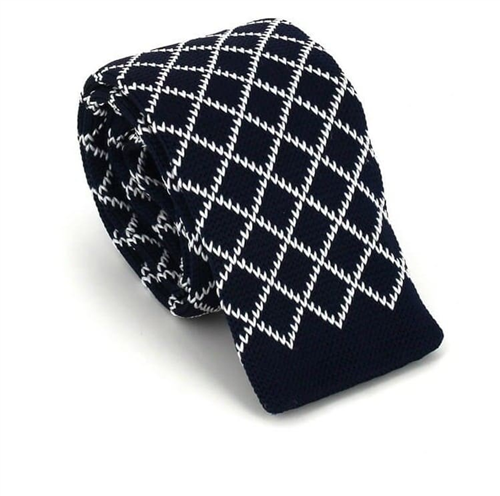 Corbata Punto Rombos Azul Oscuro
