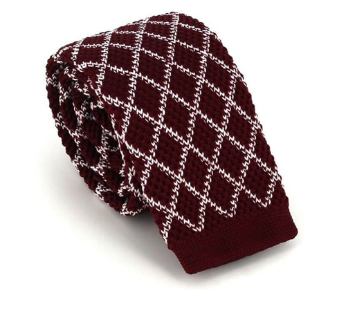 Corbata Punto Rombos Granate