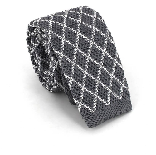 Corbata Punto Rombos Gris