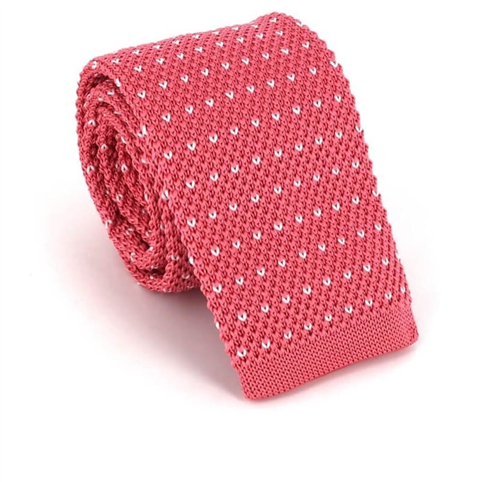Corbata Punto Rosa con Motas Blancas