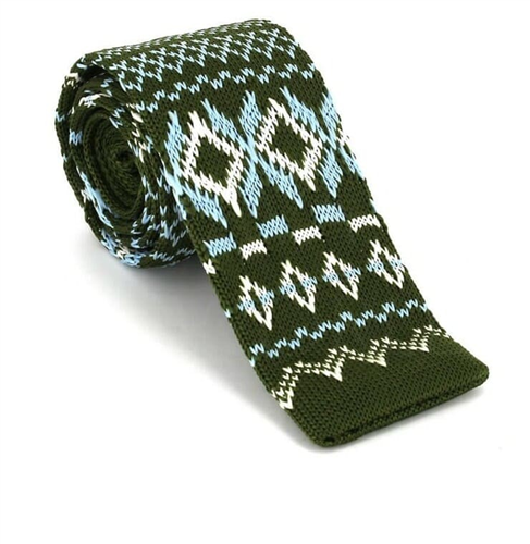 Corbata Punto Verde Estampado Invernal