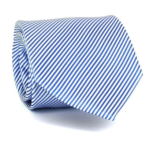 Corbata Rayas Azul y Blanca