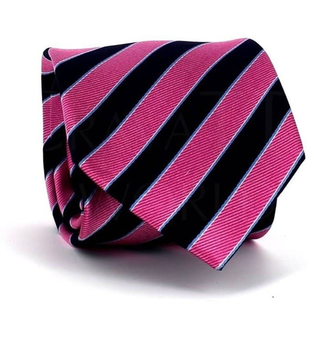 Corbata Rayas Rosa y Negra