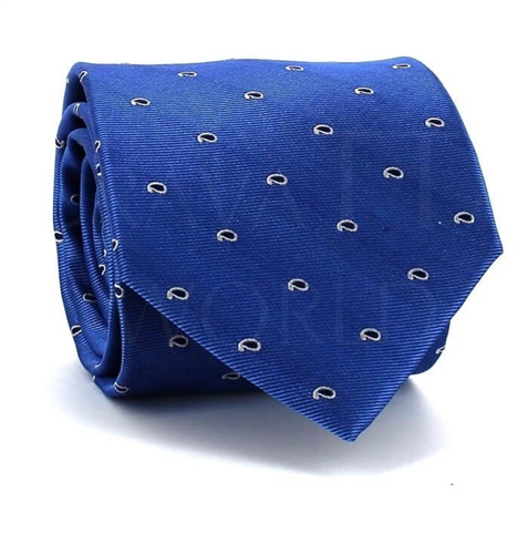 Corbata Seda Paisley Azul