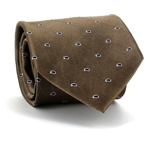 Corbata Seda Paisley Ocre