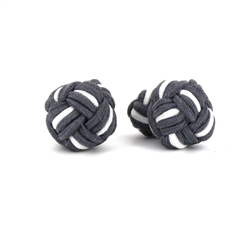 Gemelos Bola Grande Gris y Blanco
