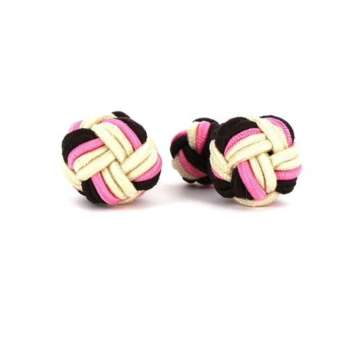 Gemelos Bola Grande Negro, Nácar y Rosa