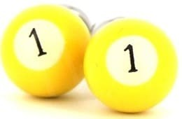 Gemelos Bolas Billar Amarillo 1
