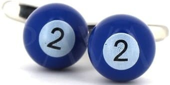 Gemelos Bolas Billar Azul 2