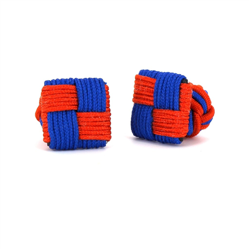 Gemelos Cuadrado Naranja y Azul Marino