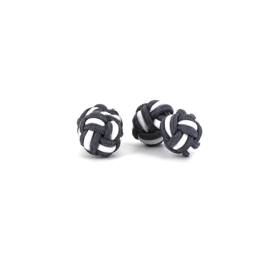 Gemelos Doble Bola Gris Oscuro y Blanco