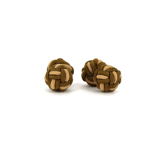 Gemelos Doble Bola Ocre y Beige