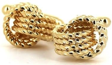 Gemelos Doble Nudo Dorado