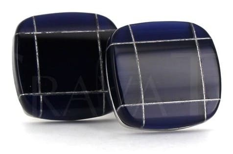 Gemelos Esmaltados Azules Marino