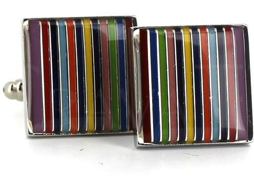 Gemelos Esmaltados Cuadrados Multicolor II