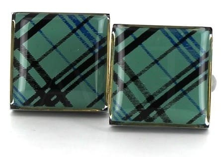 Gemelos Esmaltados Cuadrados Verde Caribe