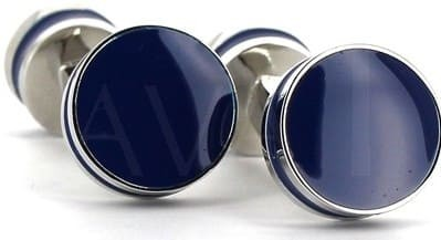 Gemelos Esmaltados Doble Bola Azul