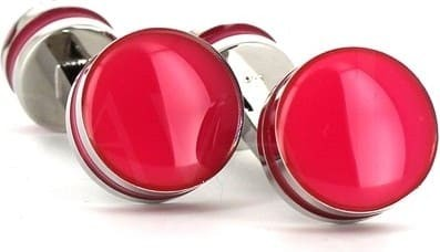 Gemelos Esmaltados Doble Bola Fucsia