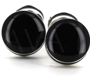 Gemelos Esmaltados Doble Bola Negros III