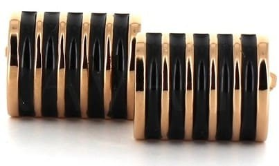 Gemelos Esmaltados Dorados y Negros