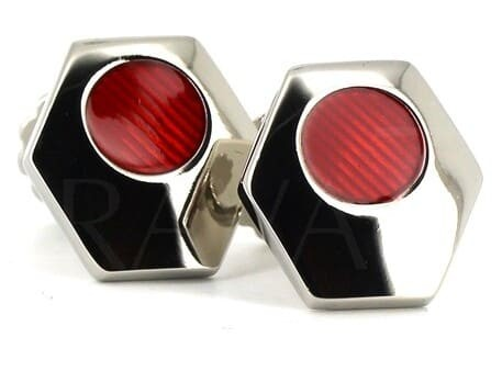 Gemelos Esmaltados Hexagonales Rojos