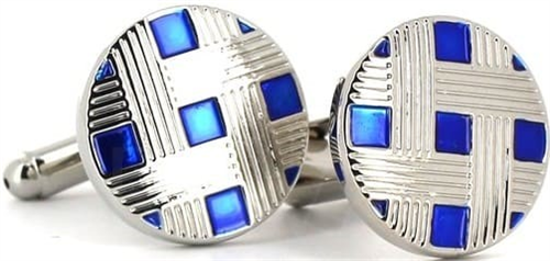 Gemelos Esmaltados Motas Azules