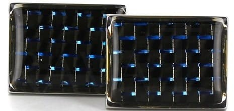 Gemelos Esmaltados Negros Azulados