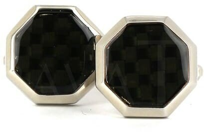 Gemelos Esmaltados Octogonales Negros I