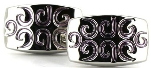 Gemelos Esmaltados Plateados y Lilas