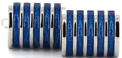Gemelos Esmaltados Rayas Azules II
