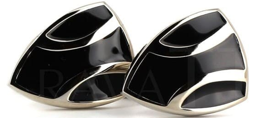 Gemelos Esmaltados Triangulares Negros