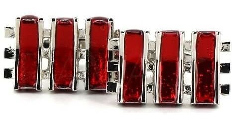 Gemelos Esmaltados Triple Raya Roja