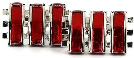 Gemelos Esmaltados Triple Raya Roja