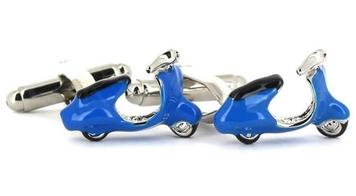 Gemelos Moto Scooter Vespa Azul