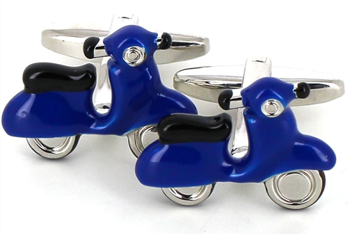 Gemelos Moto Scooter Vespa Azul