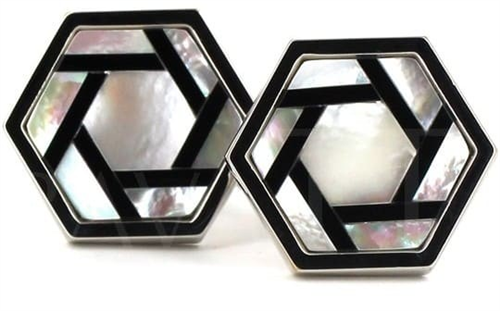 Gemelos Nácar Hexagonal