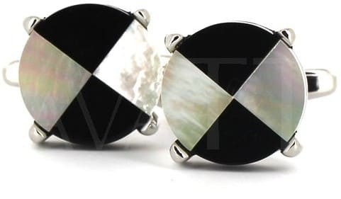 Gemelos Nácar Marfil y Negro