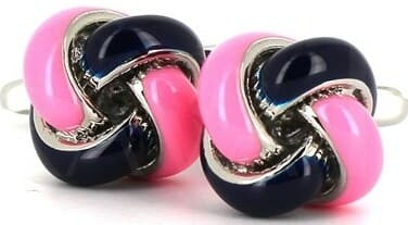 Gemelos Nudos Azul Marino y Rosa