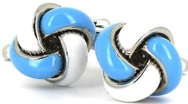 Gemelos Nudos Azul y Blanco