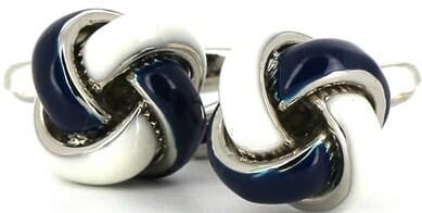 Gemelos Nudos Blanco y Azul Marino