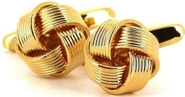 Gemelos Nudos Dorados Rayados III