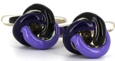 Gemelos Nudos Tricolor Negro y Morado
